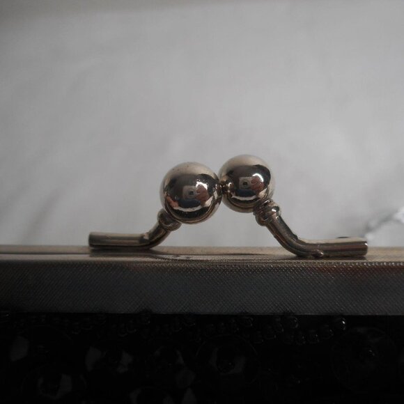 Vintage Hand Made Clutch bag Purse Black beaded - Picture 6 of 8